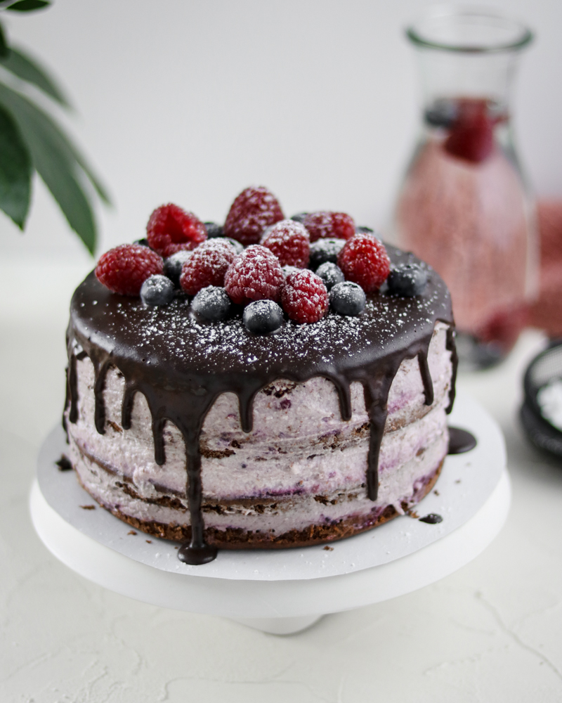 Schoko Brombeer Törtchen Hochzeits Naked Cake im Mini Format